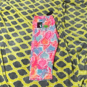 Pink tie die leggings